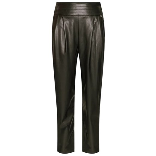 TWINSET Spodnie z imitacji skóry 202TP2061 Czarny Regular Fit Twinset 46 okazyjna cena MODIVO
