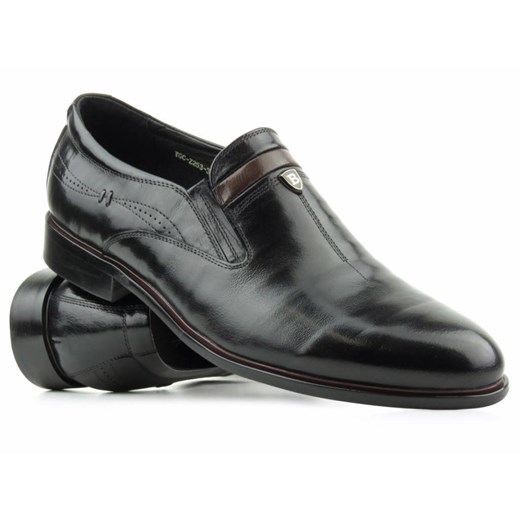 Eleganckie loafersy, półbuty męskie JOHN DOUBARE YGC-760-Z253-351-1, czarne ze sklepu ulubioneobuwie w kategorii Buty eleganckie męskie - zdjęcie 153313277