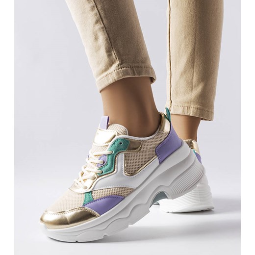 Biało-złote sneakersy damskie Séguin 38 gemre