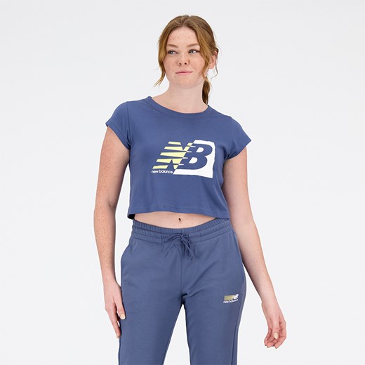 Koszulka damska New Balance WT31817VTI – niebieska ze sklepu New Balance Poland w kategorii Bluzki damskie - zdjęcie 153344395
