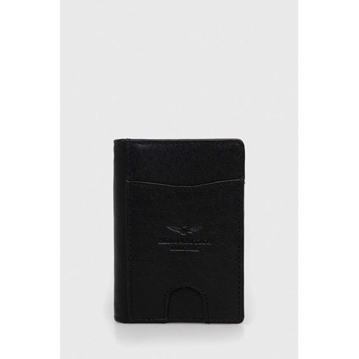 Aeronautica Militare portfel skórzany męski kolor czarny ze sklepu ANSWEAR.com w kategorii Portfele męskie - zdjęcie 153354847