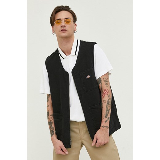 Dickies bezrękawnik jeansowy męski kolor czarny przejściowy Dickies S ANSWEAR.com
