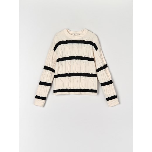 Sinsay - Sweter z ozdobnym splotem - Wielobarwny Sinsay XS Sinsay