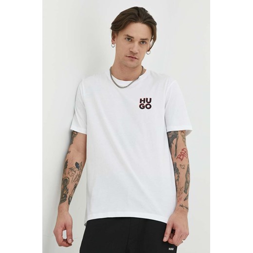 HUGO t-shirt bawełniany 2-pack z nadrukiem 50492550 ze sklepu ANSWEAR.com w kategorii T-shirty męskie - zdjęcie 153383577