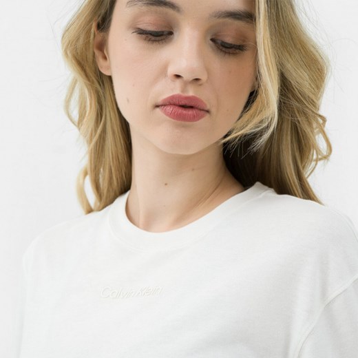 Bluzka damska Calvin Klein z krótkimi rękawami biała z bawełny 