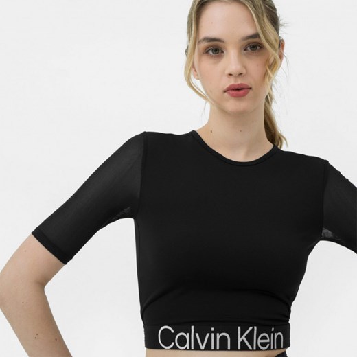 Bluzka damska Calvin Klein z krótkimi rękawami z okrągłym dekoltem z napisami 