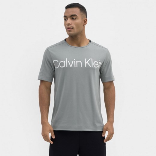 Męska koszulka treningowa CALVIN KLEIN MEN 00GMS3K102 - miętowa ze sklepu Sportstylestory.com w kategorii T-shirty męskie - zdjęcie 153388198