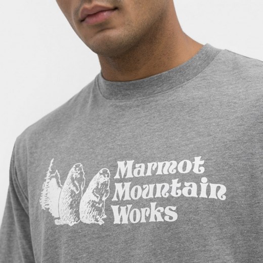 T-shirt męski Marmot z krótkim rękawem w nadruki 