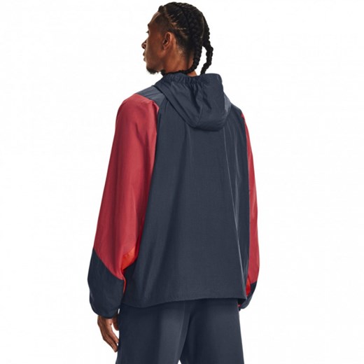 Męska kurtka treningowa Under Armour UA Rush Woven 1/2 Zip Anorak - czerwona ze sklepu Sportstylestory.com w kategorii Kurtki męskie - zdjęcie 153388875