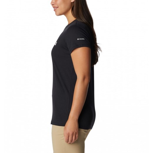 Columbia bluzka damska z krótkim rękawem z okrągłym dekoltem czarna sportowa 