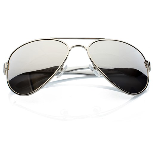 Okulary Polaryzacyjne Pilotki / Aviator Lustrzanki Srebrne 0487 born86 bezowy dopasowane