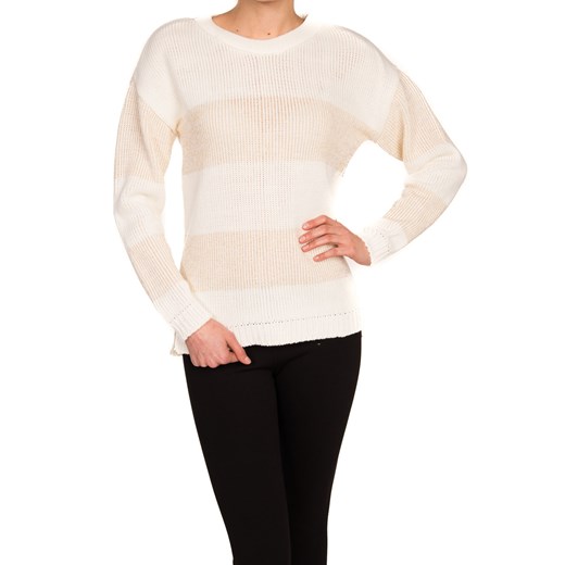 SWETER "WHITE STRIPES" quiosque-pl bezowy sweter