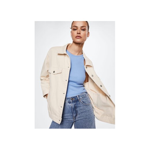 Mango Kurtka jeansowa Dafne 37050095 Beżowy Oversize Mango S wyprzedaż MODIVO
