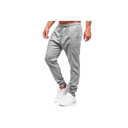 Szare spodnie męskie joggery dresowe Denley 8K183 L Denley