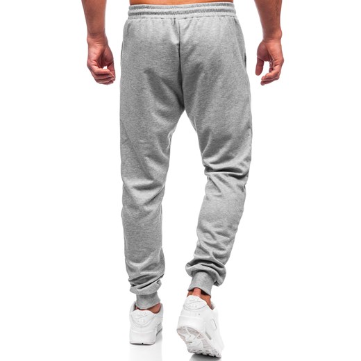 Szare spodnie męskie joggery dresowe Denley 8K183 2XL Denley