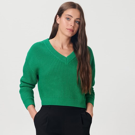 Sinsay - Sweter z miękkiej dzianiny - Zielony Sinsay S okazyjna cena Sinsay