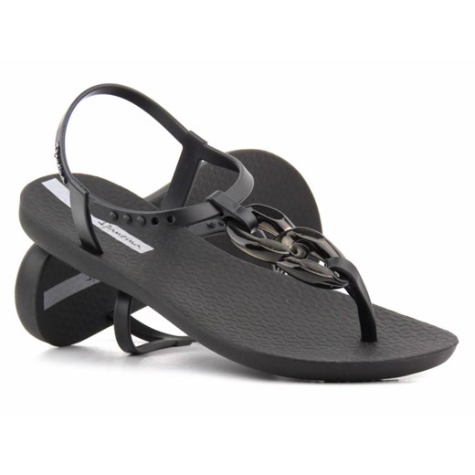 Sandały damskie z elastycznej gumy - Ipanema 83330, czarne ze sklepu ulubioneobuwie w kategorii Sandały damskie - zdjęcie 153522469