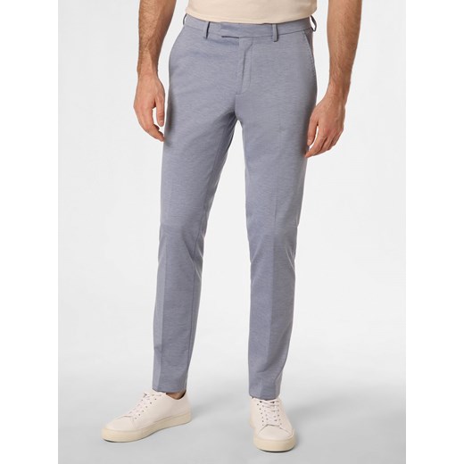 Finshley & Harding Męskie spodnie od garnituru modułowego Mężczyźni Slim Fit jasnoniebieski marmurkowy ze sklepu vangraaf w kategorii Spodnie męskie - zdjęcie 153529997