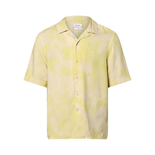 Calvin Klein Koszula męska Mężczyźni Regular Fit wiskoza cytrynowy wzorzysty ze sklepu vangraaf w kategorii Koszule męskie - zdjęcie 153540109