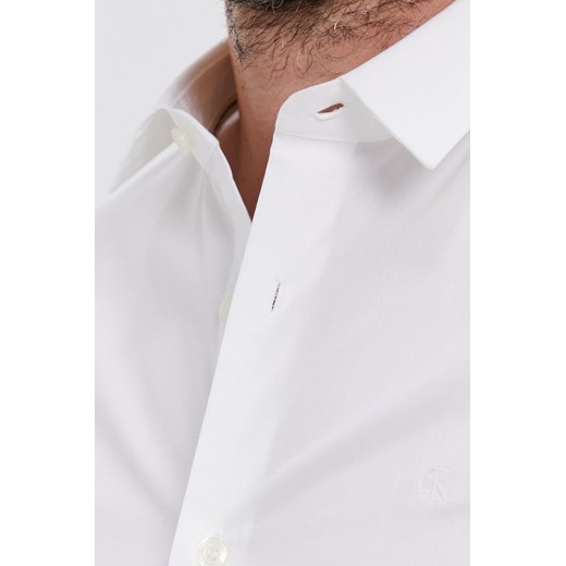 Koszula męska Calvin Klein z klasycznym kołnierzykiem biała 