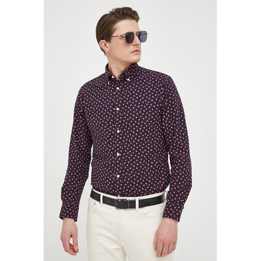 Tommy Hilfiger koszula bawełniana męska kolor granatowy regular z kołnierzykiem Tommy Hilfiger XXL ANSWEAR.com