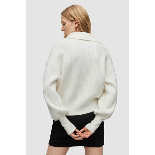 AllSaints sweter damski kolor biały L ANSWEAR.com