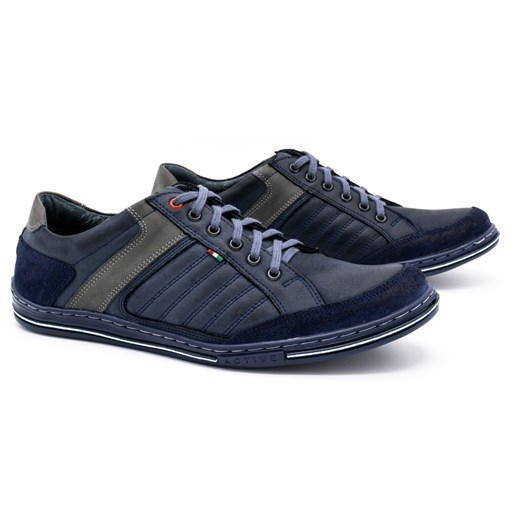 Buty Olivier skórzane męskie 236GT granatowe Olivier 45 ButyModne.pl