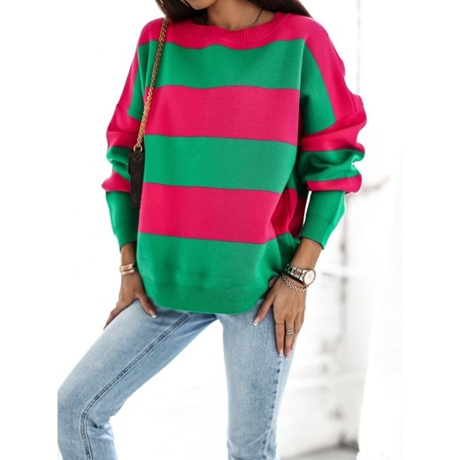 Sweter Macan Stripes Amaranth Zielony Lisa Mayo uniwesralny Lisa Mayo