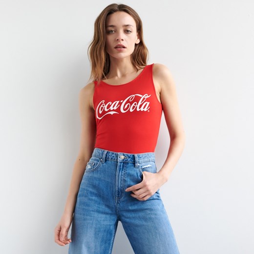 Bluzka damska Sinsay z okrągłym dekoltem z krótkim rękawem 