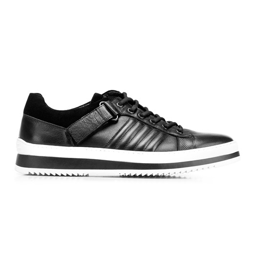 Męskie sneakersy skórzane na grubej podeszwie czarno-białe ze sklepu WITTCHEN w kategorii Trampki męskie - zdjęcie 153636529