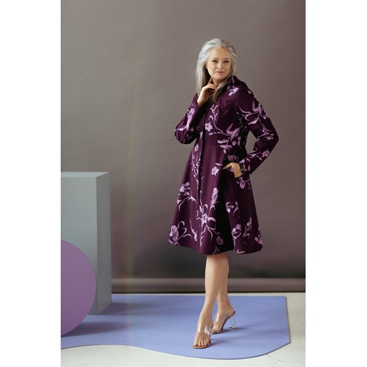 Wodoodporny ciemnofioletowy płaszcz z kapturem | 'Purple Iris' (XS, Purple) Rainsisters S Sasski