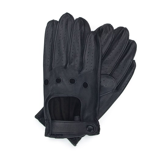 Samochodowe rękawiczki męskie czarne ze skóry naturalnej czarne ze sklepu WITTCHEN w kategorii Rękawiczki męskie - zdjęcie 153669549