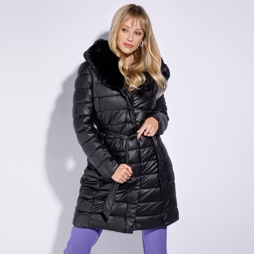 Damska kurtka z pikowanej ekoskóry długa ze sklepu WITTCHEN w kategorii Kurtki damskie - zdjęcie 153680536