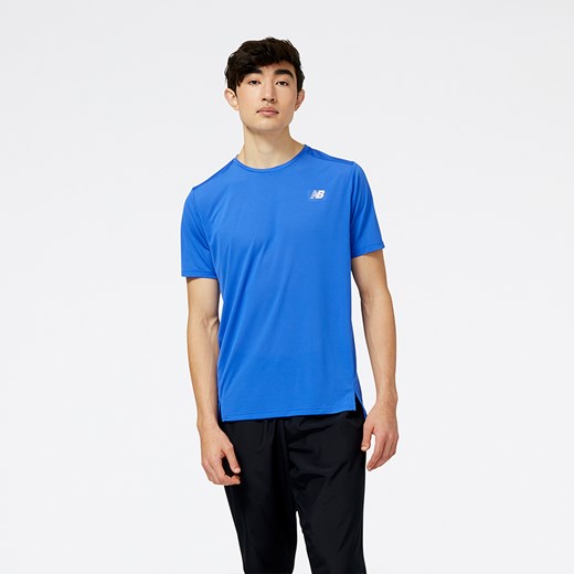 T-shirt męski New Balance niebieski z krótkim rękawem 