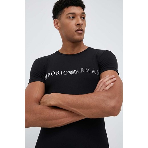 Emporio Armani Underwear t-shirt lounge kolor czarny wzorzysty M ANSWEAR.com