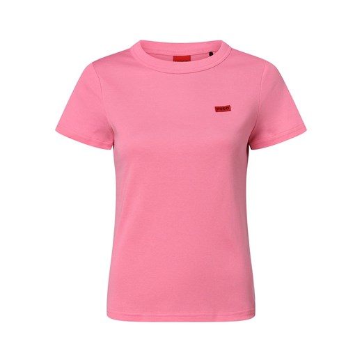 HUGO T-shirt damski Kobiety Bawełna różowy jednolity XL vangraaf
