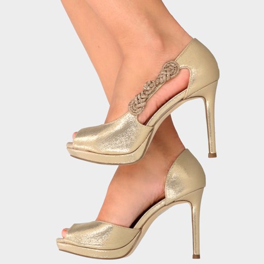 Szpilki z odkrytymi palcami - MENBUR 23822 ZŁOTE Menbur 35 Tymoteo.pl - sklep obuwniczy