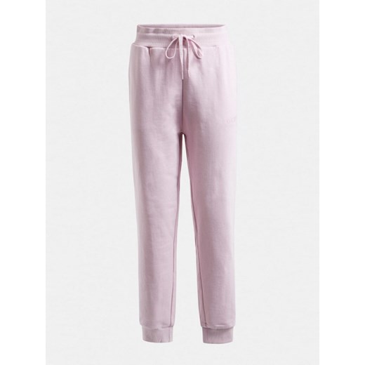 Damskie spodnie dresowe GUESS ALENE CUFF LONG PANTS - różowe Guess L Sportstylestory.com okazyjna cena