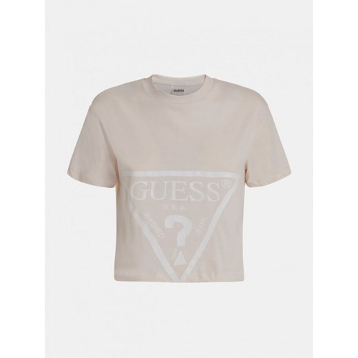 Damski t-shirt z nadrukiem GUESS ADELE CROP T-SHIRT Guess L wyprzedaż Sportstylestory.com