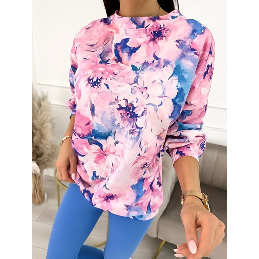 Różowo-Niebieski Komplet Bluza + Legginsy Modnakiecka.pl 38 ModnaKiecka.pl