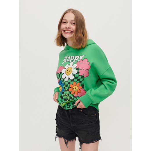 Zielona bluza z kapturem Happy Mind - Zielony House L House