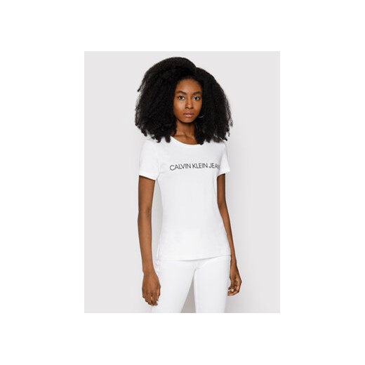 Calvin Klein Jeans T-Shirt Institutional J20J207879 Biały Regular Fit XL wyprzedaż MODIVO