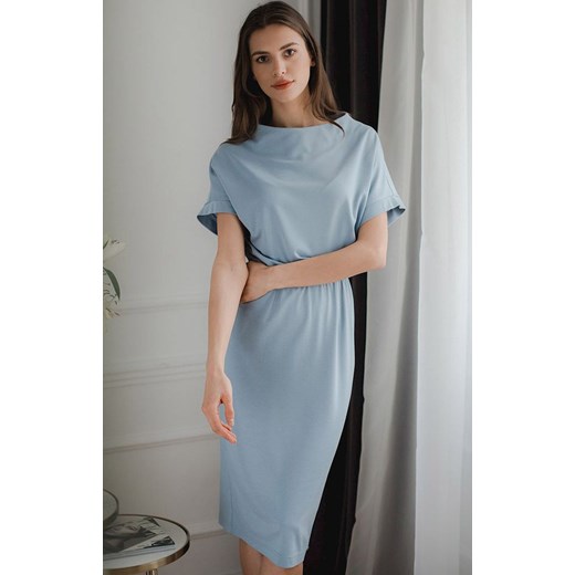 Niebieska sukienka midi damska L087, Kolor niebieski, Rozmiar M, Lenitif ze sklepu Primodo w kategorii Sukienki - zdjęcie 153800456