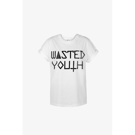 T-shirt Oversize Wasted Youth /biały/ magiazakupow-com bialy luźny