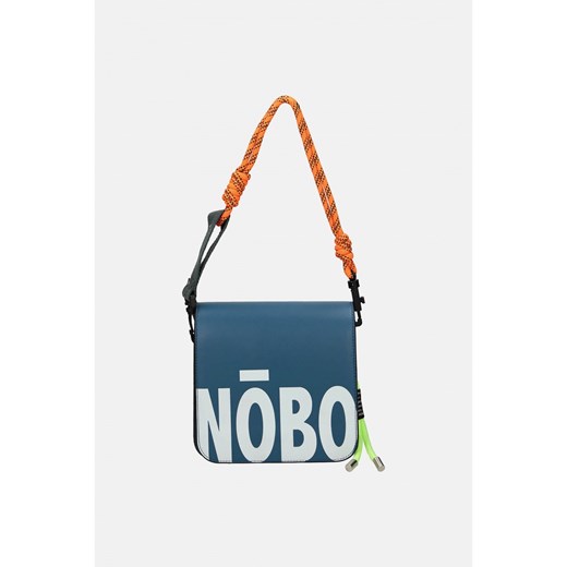 Niebieska listonoszka Nobo z dużym logo i neonowym sznurkiem Nobo Uniwersalny NOBOBAGS.COM okazja