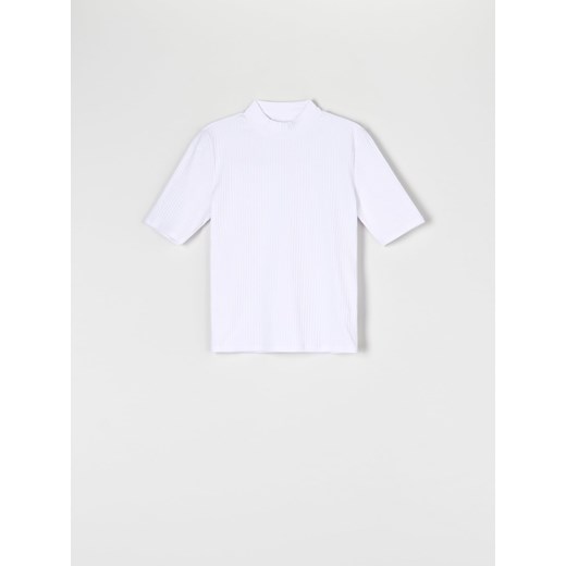 Sinsay - Koszulka ze stójką - Biały Sinsay M Sinsay