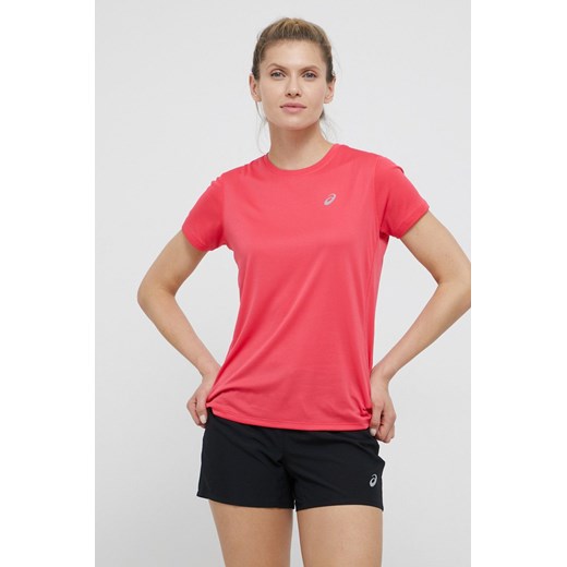 Asics t-shirt do biegania kolor różowy S ANSWEAR.com
