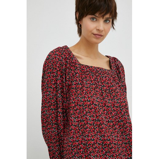 GAP bluzka damska kolor czerwony w kwiaty Gap XS ANSWEAR.com