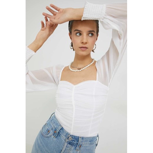 Hollister Co. bluzka damska kolor biały gładka Hollister Co. M ANSWEAR.com
