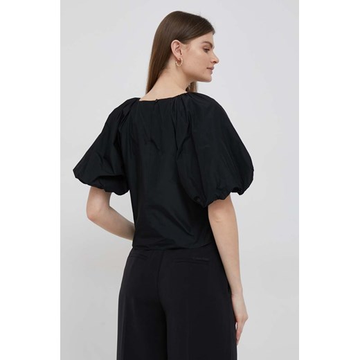 Bluzka damska czarna DKNY z okrągłym dekoltem 